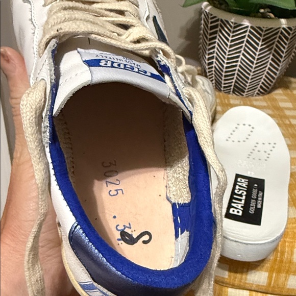 Women’s White and Blue Star Sneakers - Picture 7 of 9